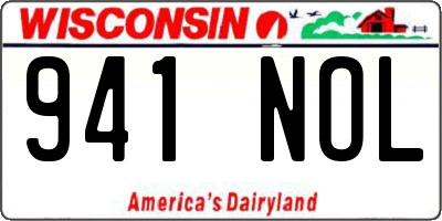 WI license plate 941NOL