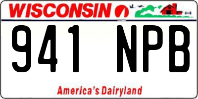WI license plate 941NPB