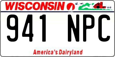 WI license plate 941NPC