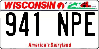 WI license plate 941NPE