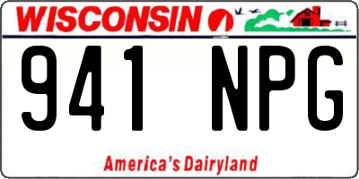 WI license plate 941NPG
