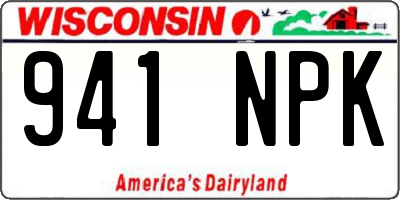 WI license plate 941NPK