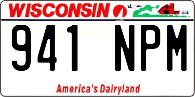 WI license plate 941NPM