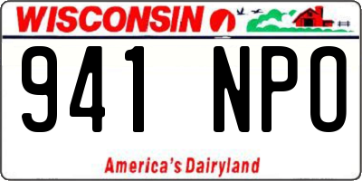 WI license plate 941NPO