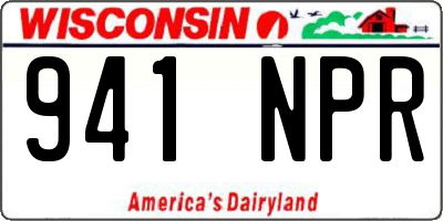 WI license plate 941NPR