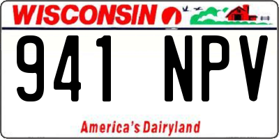 WI license plate 941NPV
