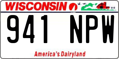 WI license plate 941NPW