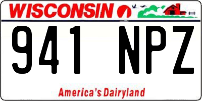 WI license plate 941NPZ