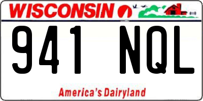 WI license plate 941NQL