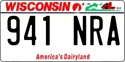 WI license plate 941NRA