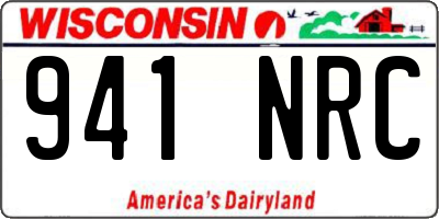 WI license plate 941NRC