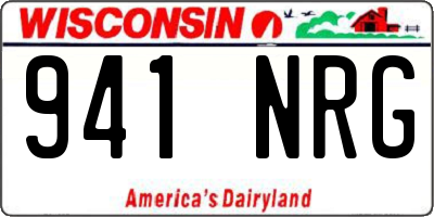 WI license plate 941NRG