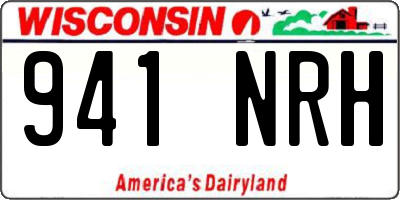 WI license plate 941NRH