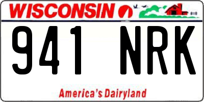 WI license plate 941NRK