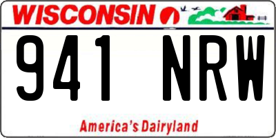 WI license plate 941NRW