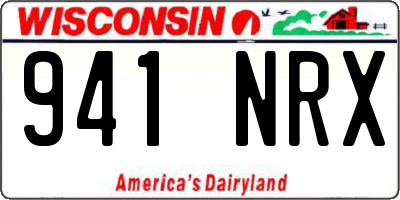 WI license plate 941NRX