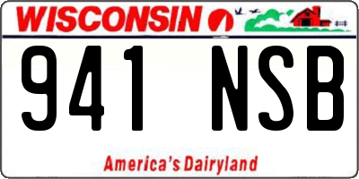 WI license plate 941NSB