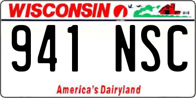 WI license plate 941NSC