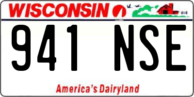 WI license plate 941NSE