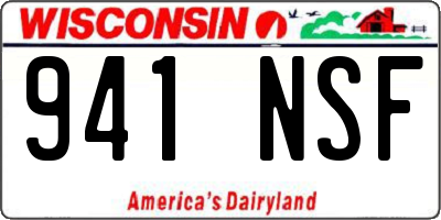 WI license plate 941NSF