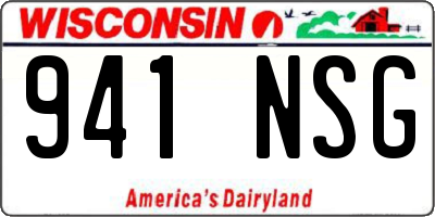 WI license plate 941NSG