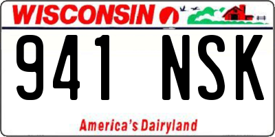 WI license plate 941NSK