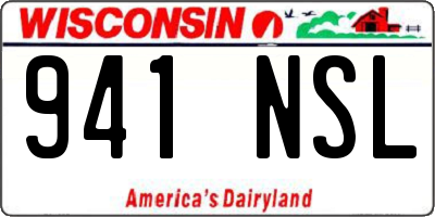 WI license plate 941NSL