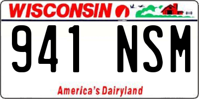 WI license plate 941NSM