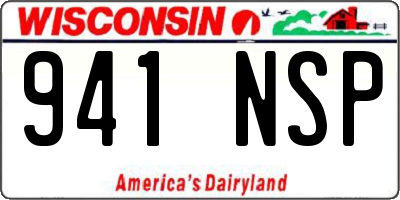 WI license plate 941NSP