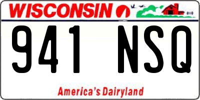 WI license plate 941NSQ