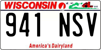 WI license plate 941NSV
