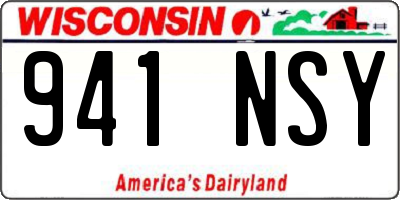 WI license plate 941NSY
