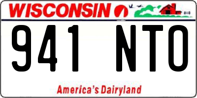 WI license plate 941NTO