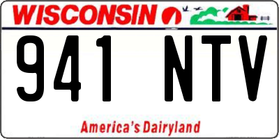 WI license plate 941NTV