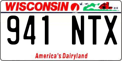 WI license plate 941NTX