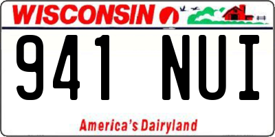 WI license plate 941NUI