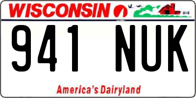 WI license plate 941NUK