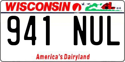 WI license plate 941NUL
