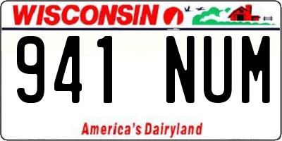 WI license plate 941NUM