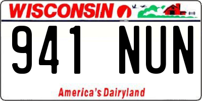 WI license plate 941NUN