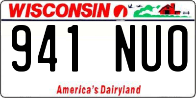 WI license plate 941NUO