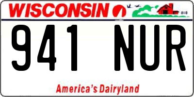 WI license plate 941NUR