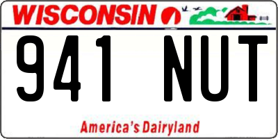 WI license plate 941NUT