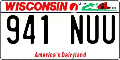 WI license plate 941NUU
