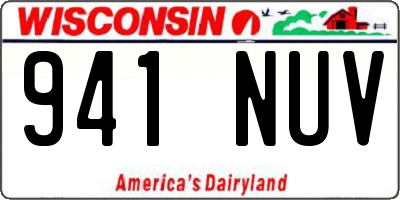 WI license plate 941NUV