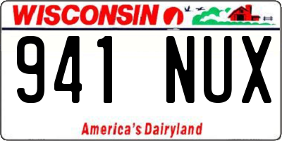WI license plate 941NUX