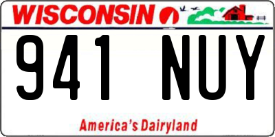 WI license plate 941NUY