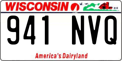 WI license plate 941NVQ