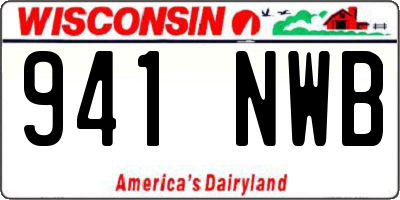 WI license plate 941NWB