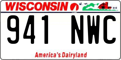 WI license plate 941NWC